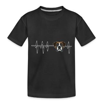 Dog Heartbeat I Drôle de Boxeur - T-shirt bio Premium Enfant - noir - Devant