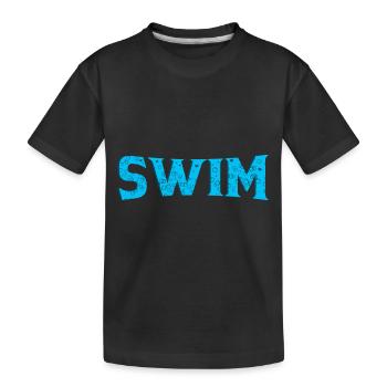 Schwimmen - Kinder Premium Bio T-Shirt - Schwarz - Vorne