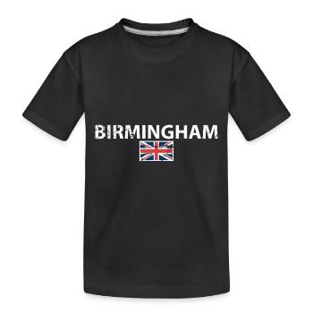Birmingham Großbritannien Vintage Britische Flagge - Kinder Premium Bio T-Shirt - Schwarz - Vorne