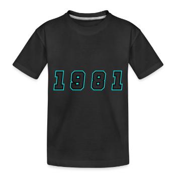 1981 Jahr Zahl - Kinder Premium Bio T-Shirt - Schwarz - Vorne