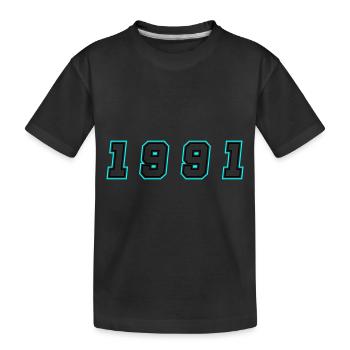 1991 Jahr Zahl - Kinder Premium Bio T-Shirt - Schwarz - Vorne