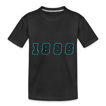 1986 Year Number - Kids' Premium Organic T-Shirt - black - Front