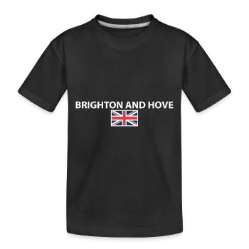 Brighton And Hove UK British Flag British - Kids' Premium Organic T-Shirt - black - Front