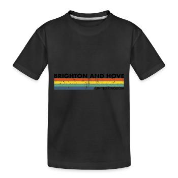 Brighton And Hove UK Vintage British British - Kids' Premium Organic T-Shirt - black - Front
