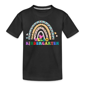 hello kindergarten Back to School - Kids' Premium Organic T-Shirt - black - Front