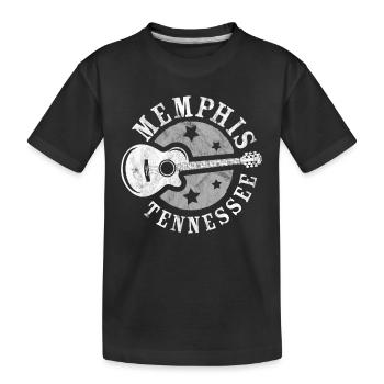 Memphis, Tennessee, Guitar - Kids' Premium Organic T-Shirt - black - Front