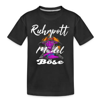 Ruhrpott Mädels Boese - Kinder Premium Bio T-Shirt - Schwarz - Vorne