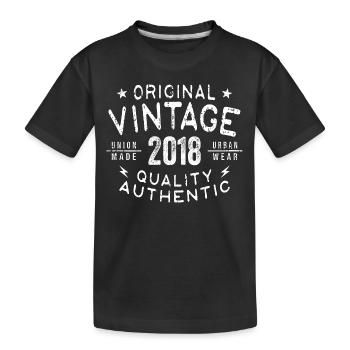 2018 Geburtstag 2018 Jahrgang 2018 Geburtstag - Kinder Premium Bio T-Shirt - Schwarz - Vorne
