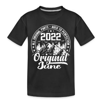 June 2022 Original: 2 Year Birthday Gift U - Kids' Premium Organic T-Shirt - black - Front
