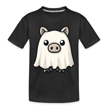 Cochon HalloweenSanglier fantôme - T-shirt bio Premium Enfant - noir - Devant