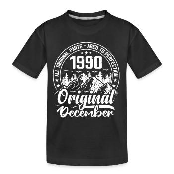 Dezember 1990 Original 34 Jahre altes Geburtstagsgeschenk - Kinder Premium Bio T-Shirt - Schwarz - Vorne