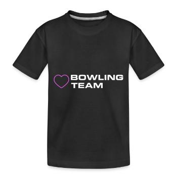 Bowling Team Herz - Kinder Premium Bio T-Shirt - Schwarz - Vorne