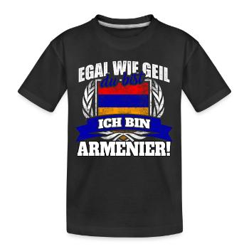 Armenier Armenien Armenierin Armenisch Geschenk - Kinder Premium Bio T-Shirt - Schwarz - Vorne