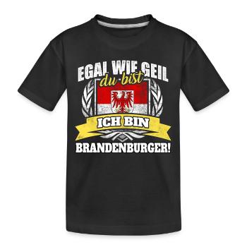 Brandenburger Brandenburg Brandenburgerin Geschenk - Kinder Premium Bio T-Shirt - Schwarz - Vorne