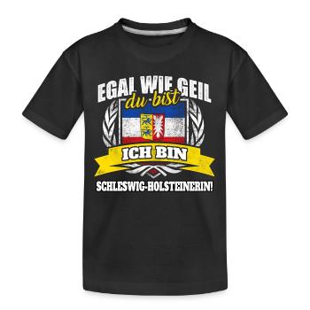 Schleswig-Holsteinerin Schleswig-Holstein Geschenk - Kinder Premium Bio T-Shirt - Schwarz - Vorne