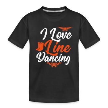 Line Dance Dancing Tanzen Tanz Country Geschenk - Kinder Premium Bio T-Shirt - Schwarz - Vorne