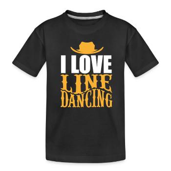 Line Dance Dancing Tanzen Tanz Country Geschenk - Kinder Premium Bio T-Shirt - Schwarz - Vorne