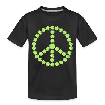 Peace Shamrock - Kinder Premium Bio T-Shirt - Schwarz - Vorne