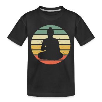 Vintage Buddha Buddhism Yoga Meditation Gift - Kids' Premium Organic T-Shirt - black - Front
