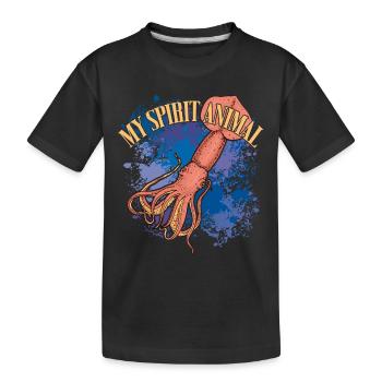 Calmar Calmar géant sur des éclaboussures colorées de couleur - T-shirt bio Premium Enfant - noir - Devant