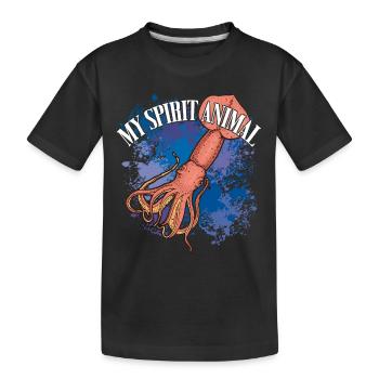 Calmar Calmar géant sur des éclaboussures colorées de couleur - T-shirt bio Premium Enfant - noir - Devant