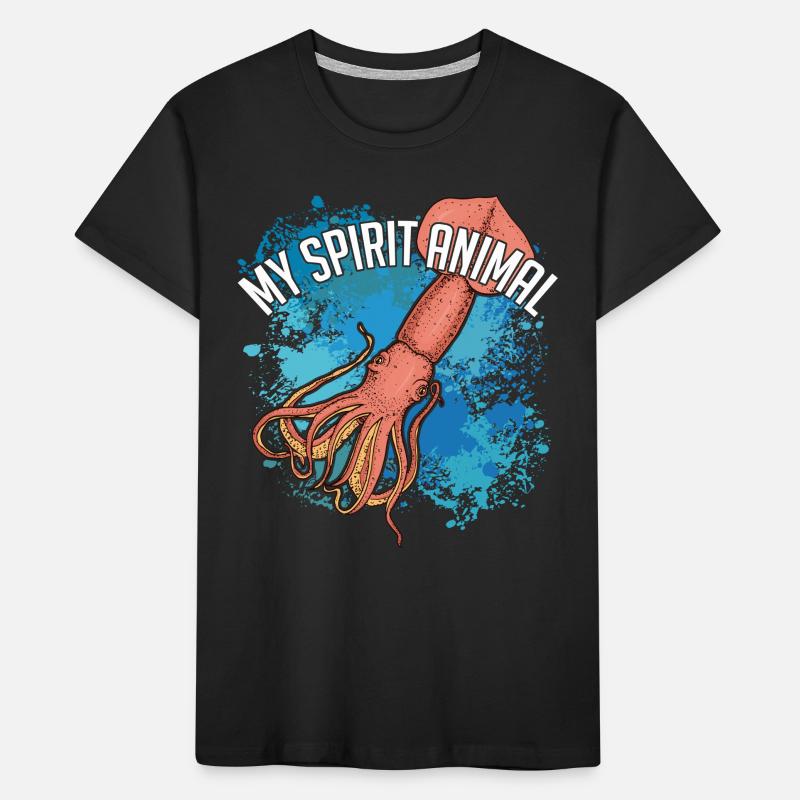 Calmar géant de Kalmar sur des éclaboussures colorées de couleur T-shirt bio Premium Enfant