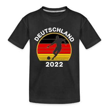 Fußball Deutschland WM Deutschland Flagge - Kinder Premium Bio T-Shirt - Schwarz - Vorne