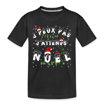Je peux pas j'attends Noël -Motif de Noël original - T-shirt bio Premium Enfant - noir - Devant