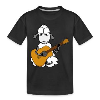 Sheep playing guitar - Kids' Premium Organic T-Shirt - black - Front