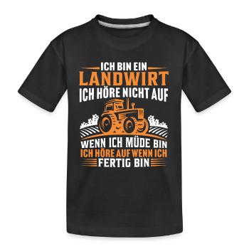 Ich bin ein Landwirt - Kinder Premium Bio T-Shirt - Schwarz - Vorne