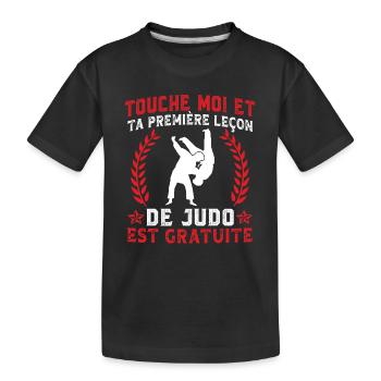 leçon de judo est gratuite - T-shirt bio Premium Enfant - noir - Devant