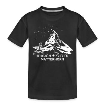 Matterhorn Bergsteigen Wandern Klettern Andenken - Kinder Premium Bio T-Shirt - Schwarz - Vorne