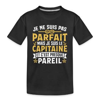 je suis le capitaine - T-shirt bio Premium Enfant - noir - Devant