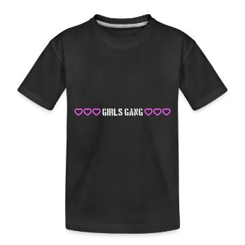 Girls Gang Mädels Team Herz Liebe - Kinder Premium Bio T-Shirt - Schwarz - Vorne