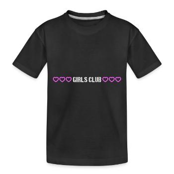Girls Club hearts - Kids' Premium Organic T-Shirt - black - Front