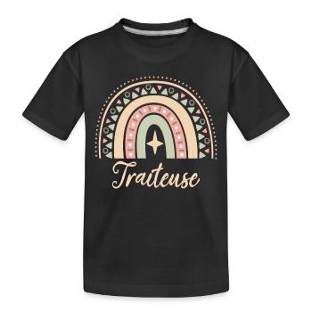 Cadeau Traiteuse. Boho Rainbow traiteuse. - T-shirt bio Premium Enfant - noir - Devant
