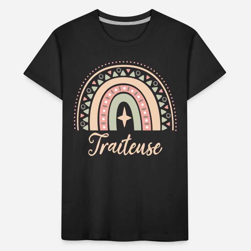Cadeau Traiteuse. Boho Rainbow traiteuse. T-shirt bio Premium Enfant