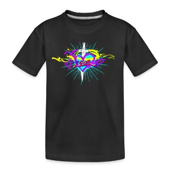 L.Gor Dolch mit Herz - Kinder Premium Bio T-Shirt - Schwarz - Vorne
