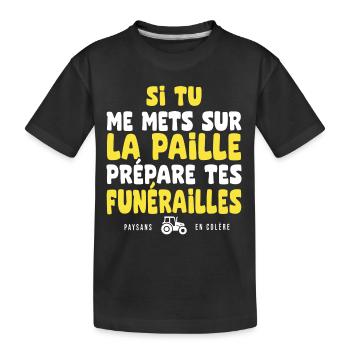 paysans en colere agriculteur agricultrice - T-shirt bio Premium Enfant - noir - Devant