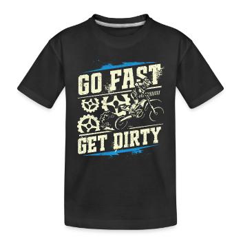 Ride Fast, Get Dirty - Motocross Saying - Kids' Premium Organic T-Shirt - black - Front