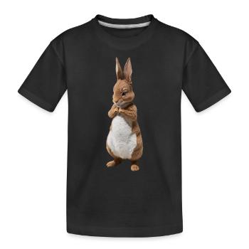Niedlicher Hase braun 21 - Kinder Premium Bio T-Shirt - Schwarz - Vorne