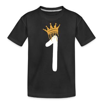 1 - Kinder Premium Bio T-Shirt - Schwarz - Vorne