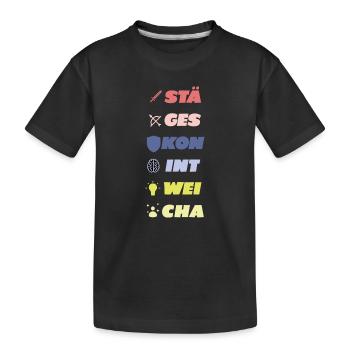 Attribut Stylo et papier | Stylo et papier - T-shirt - T-shirt bio Premium Enfant - noir - Devant