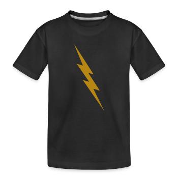 Golden Lightning Bolt - Kids' Premium Organic T-Shirt - black - Front