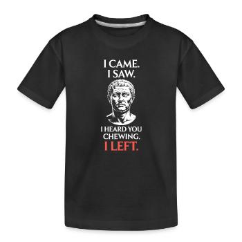 Kaugeräusche Chewing Essgeräusche Schmatzen Kauen - Kinder Premium Bio T-Shirt - Schwarz - Vorne