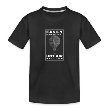 Vue sur le vol en montgolfière - T-shirt bio Premium Enfant - noir - Devant