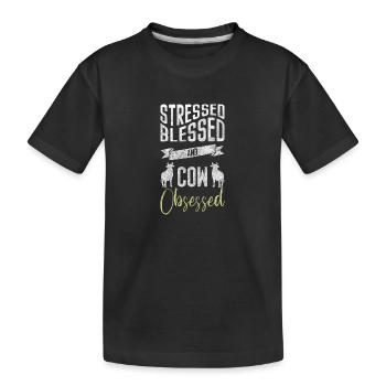 Rind Bauer Süß Wirtschaft - Kinder Premium Bio T-Shirt - Schwarz - Vorne