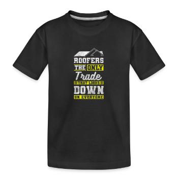 Dachdecker Ziegel Häuser Dachdeckermeister - Kinder Premium Bio T-Shirt - Schwarz - Vorne