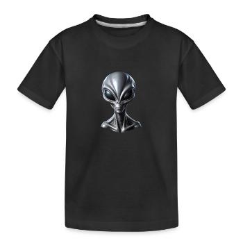 Extraterrestre extraterrestre gris réaliste - T-shirt bio Premium Enfant - noir - Devant