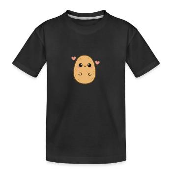 Süße Kartoffel (Kawaii Kartoffel) - Kinder Premium Bio T-Shirt - Schwarz - Vorne